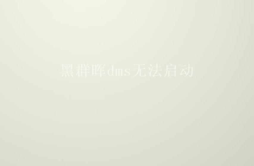 黑群晖dms无法启动1