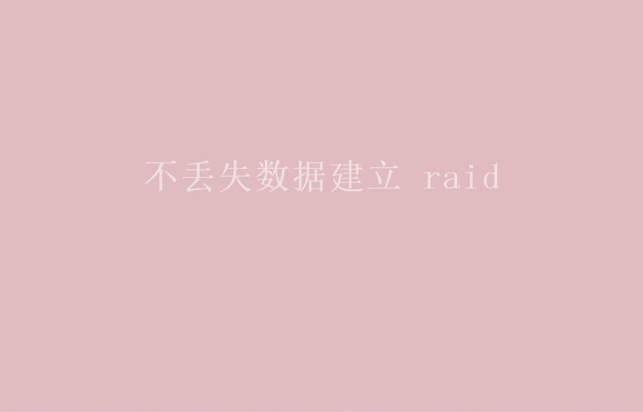 不丢失数据建立 raid2