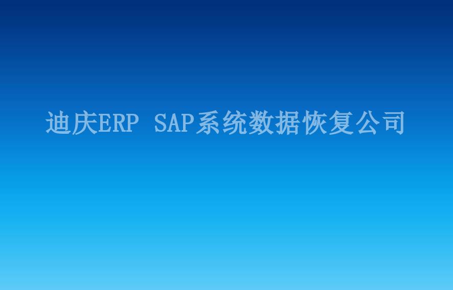 迪庆ERP SAP系统数据恢复公司1