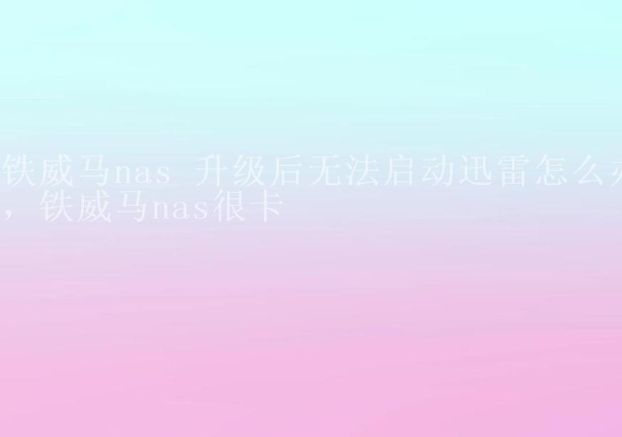 铁威马nas 升级后无法启动迅雷怎么办，铁威马nas很卡1