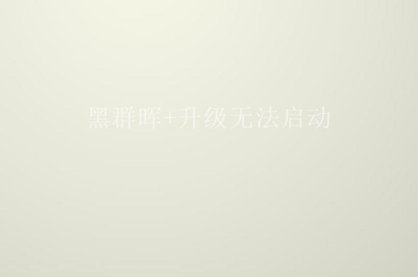 黑群晖+升级无法启动1