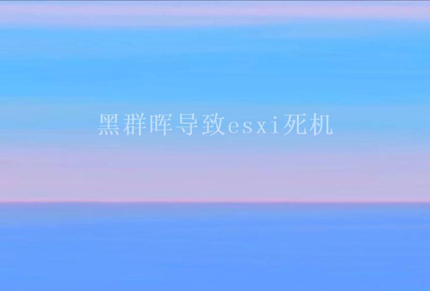 黑群晖导致esxi死机2