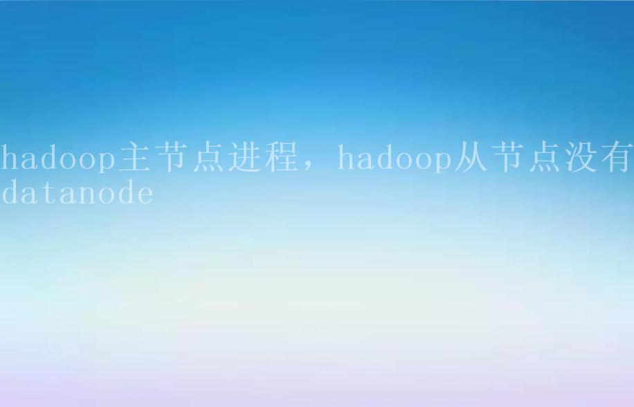 hadoop主节点进程，hadoop从节点没有datanode2