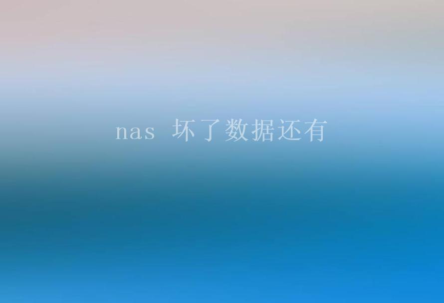 nas 坏了数据还有1