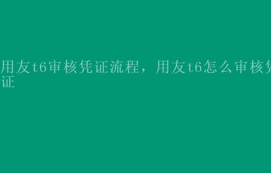 用友t6审核凭证流程，用友t6怎么审核凭证2