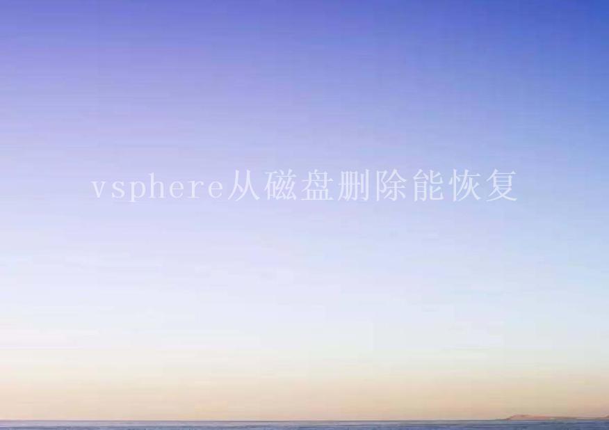 vsphere从磁盘删除能恢复2