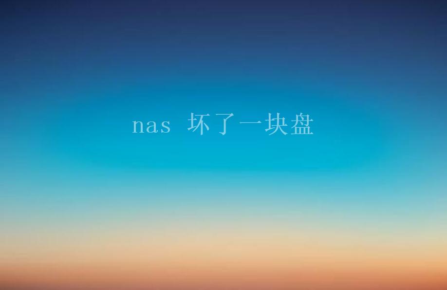 nas 坏了一块盘1