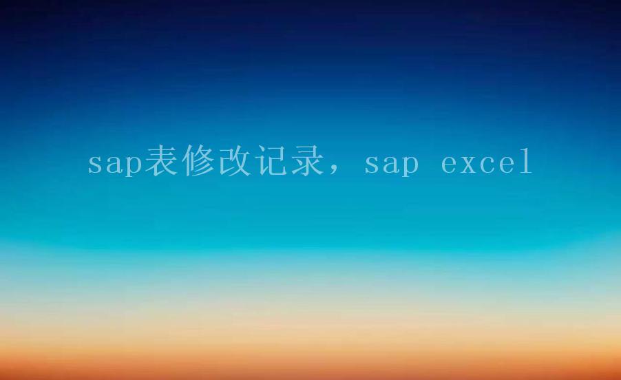 sap表修改记录，sap excel2