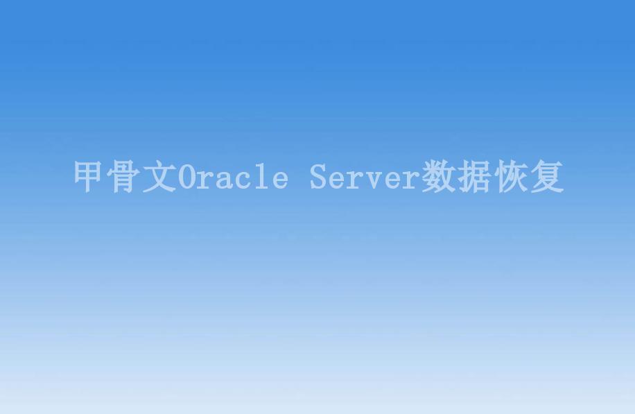 甲骨文Oracle Server数据恢复1