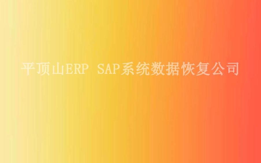 平顶山ERP SAP系统数据恢复公司2