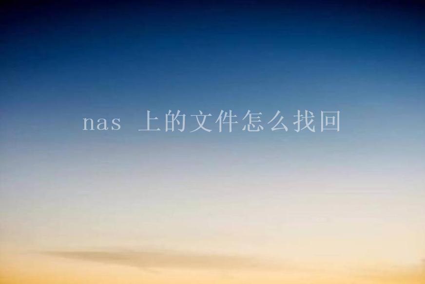 nas 上的文件怎么找回1