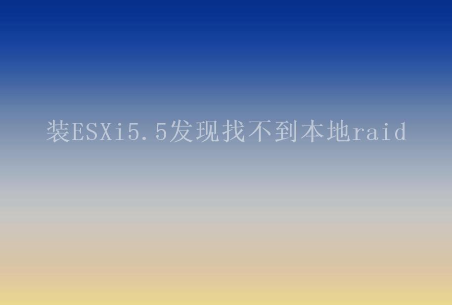 装ESXi5.5发现找不到本地raid2