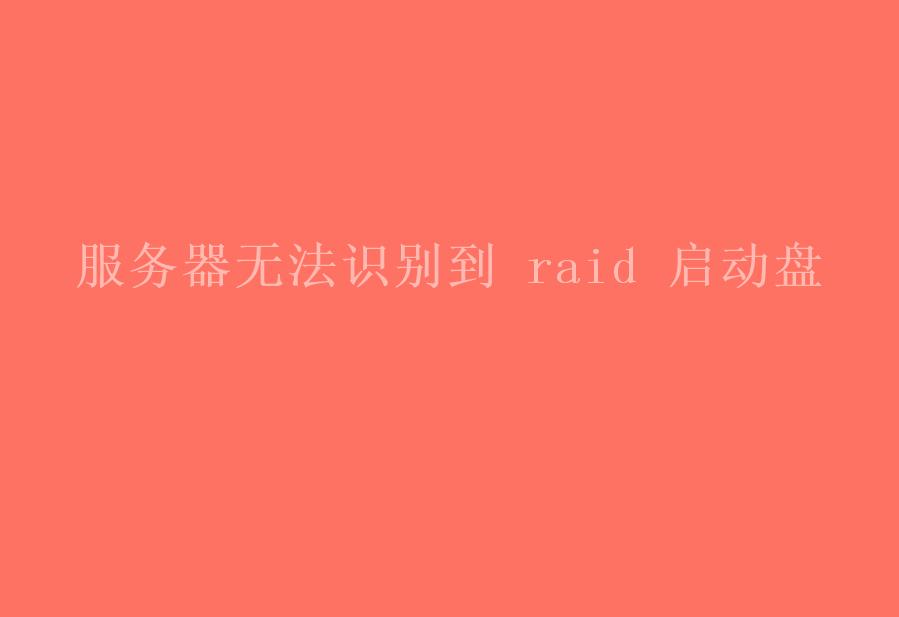 服务器无法识别到 raid 启动盘1