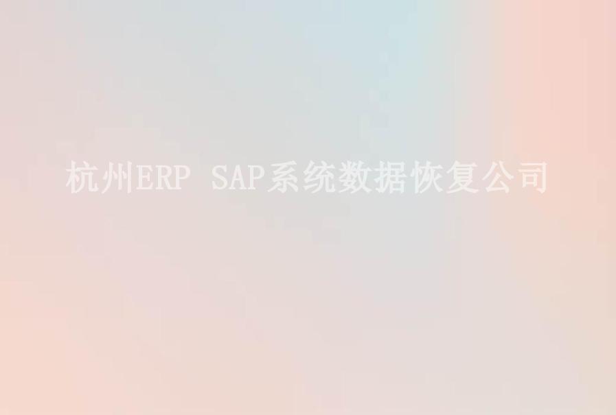 杭州ERP SAP系统数据恢复公司1