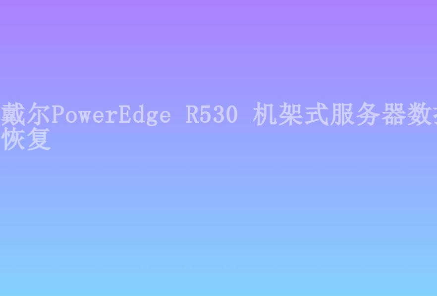 戴尔PowerEdge R530 机架式服务器数据恢复2