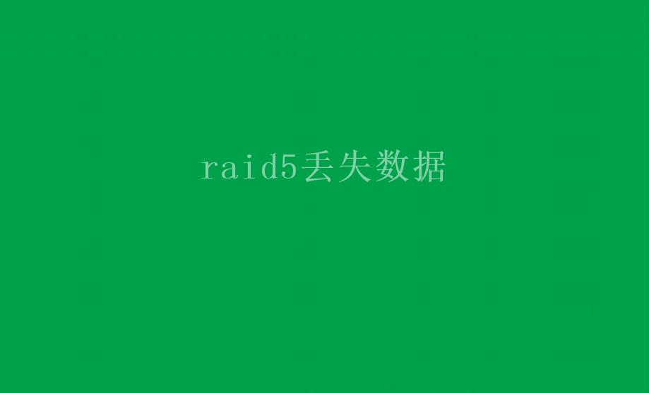 raid5丢失数据1