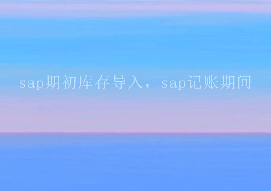 sap期初库存导入，sap记账期间2