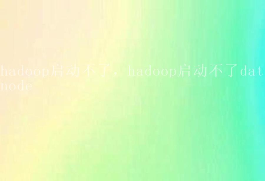 hadoop启动不了，hadoop启动不了datanode1