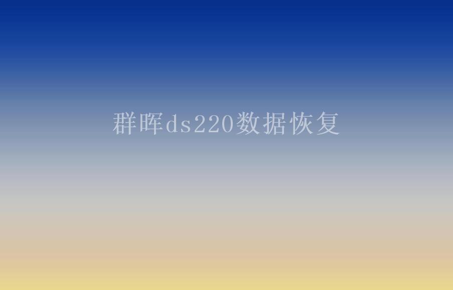 群晖ds220数据恢复1