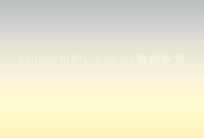 hadoop租户，hadoop数据恢复2