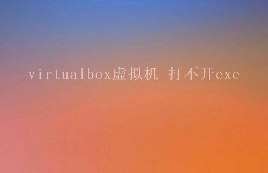 virtualbox虚拟机 打不开exe2