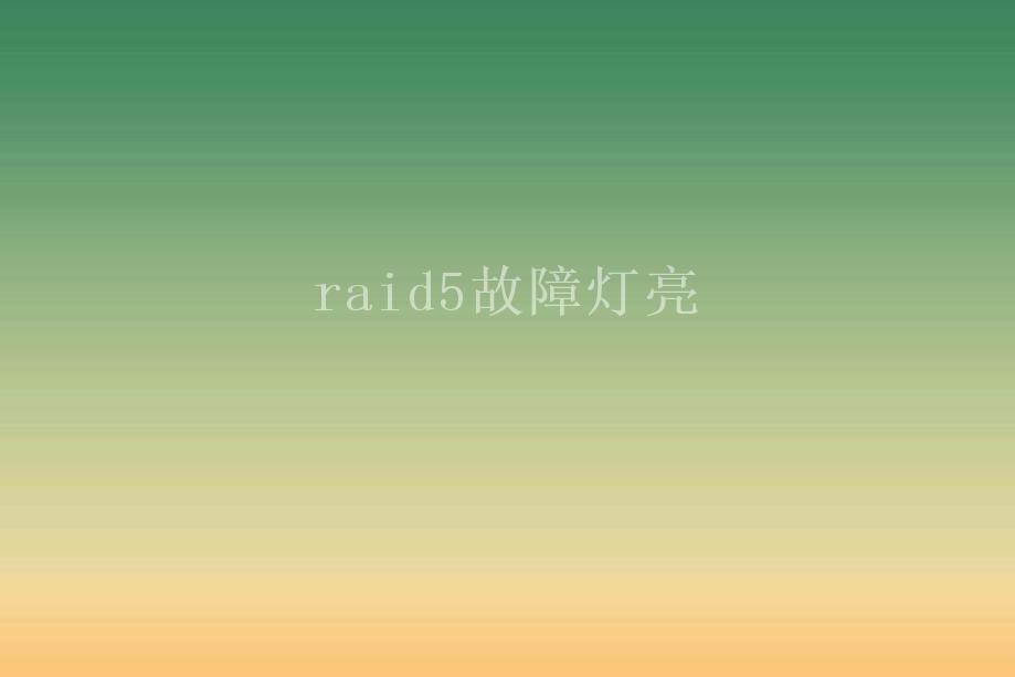 raid5故障灯亮1