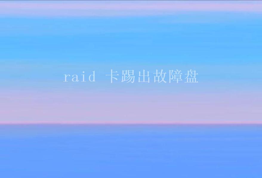 raid 卡踢出故障盘1