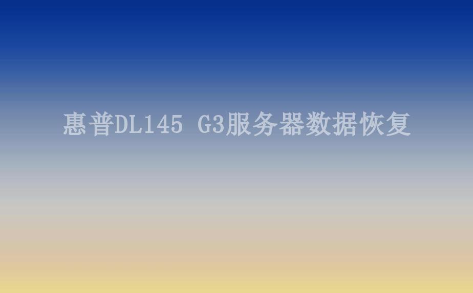 惠普DL145 G3服务器数据恢复2