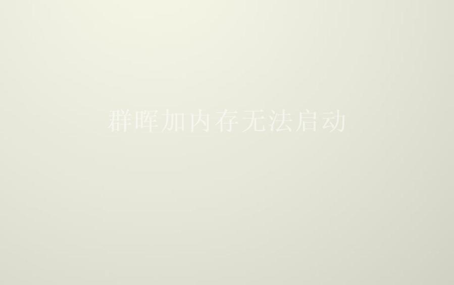 群晖加内存无法启动2