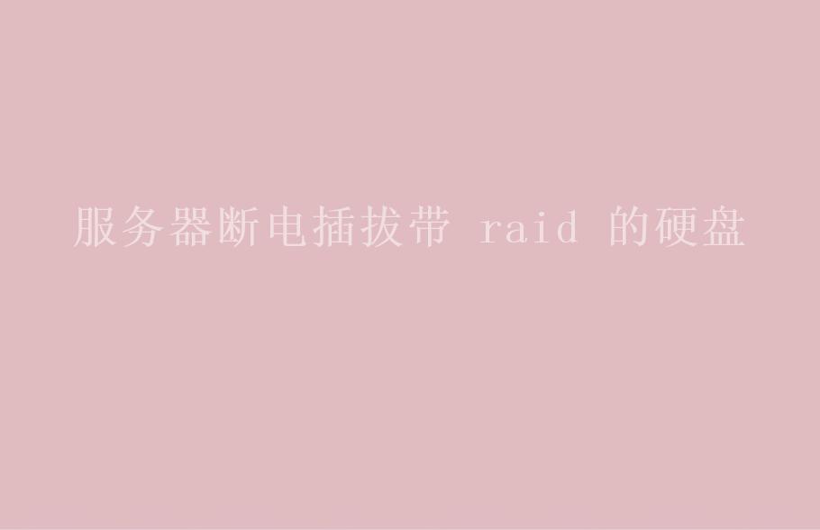 服务器断电插拔带 raid 的硬盘2