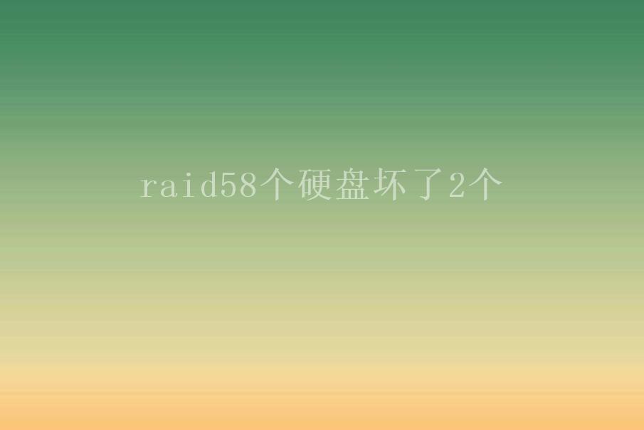 raid58个硬盘坏了2个1