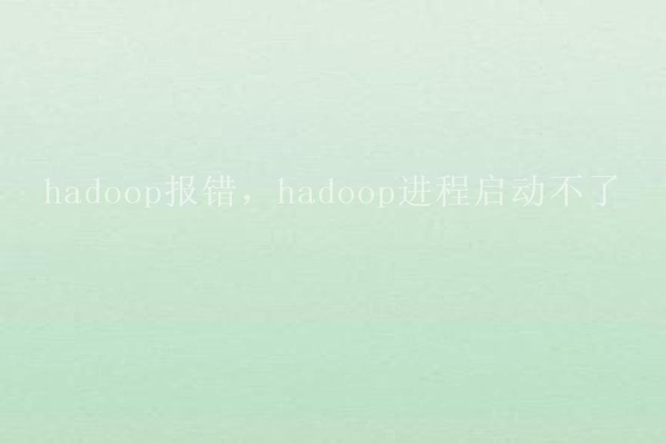 hadoop报错，hadoop进程启动不了1