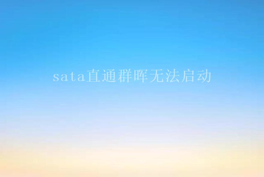 sata直通群晖无法启动2