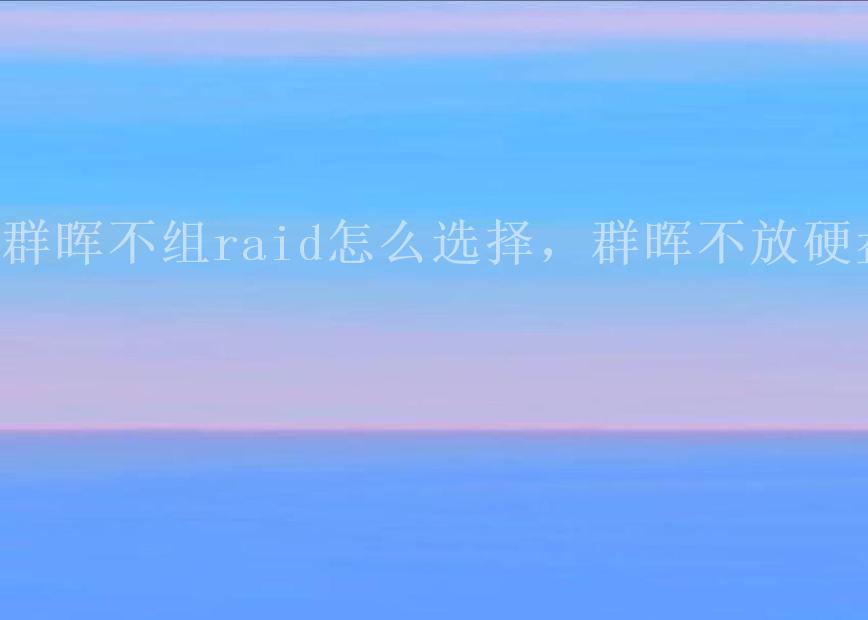 群晖不组raid怎么选择，群晖不放硬盘1