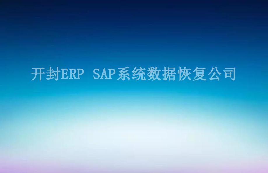 开封ERP SAP系统数据恢复公司2