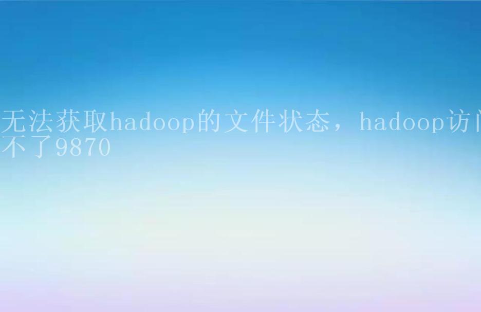无法获取hadoop的文件状态，hadoop访问不了98702