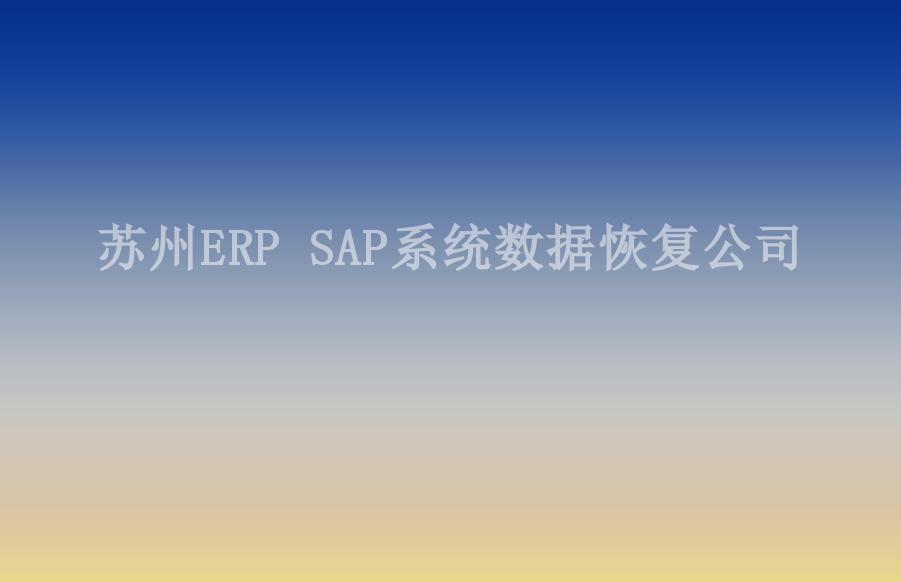 苏州ERP SAP系统数据恢复公司2