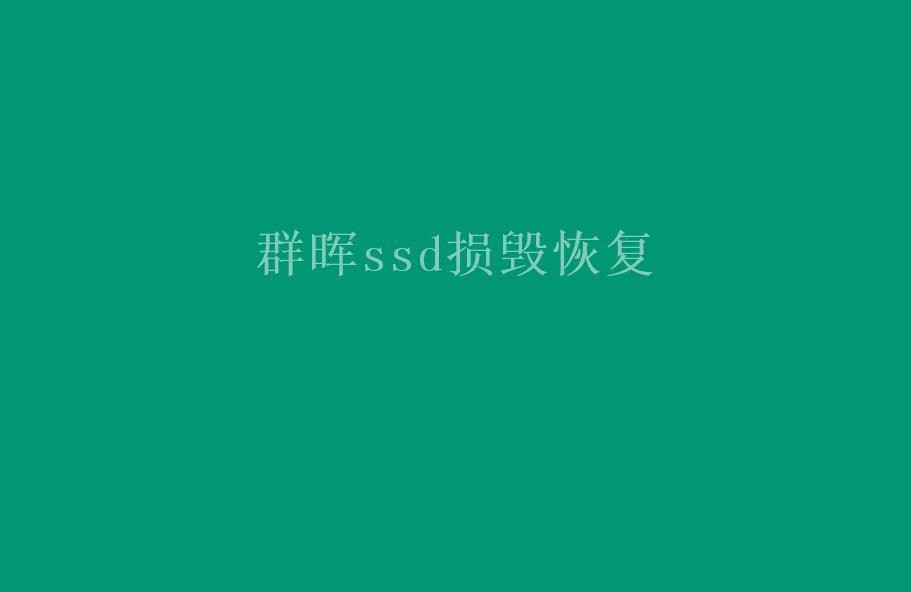 群晖ssd损毁恢复2