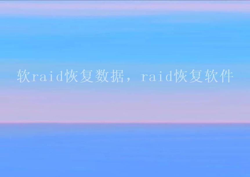 软raid恢复数据，raid恢复软件2