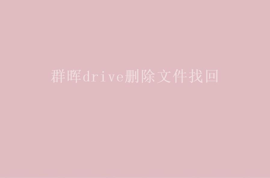 群晖drive删除文件找回2