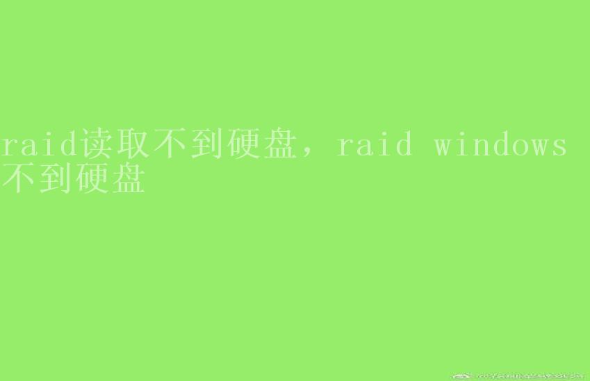 raid读取不到硬盘，raid windows 看不到硬盘2