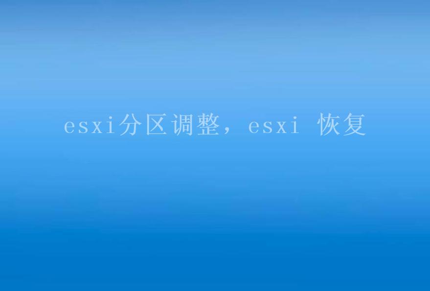 esxi分区调整，esxi 恢复2