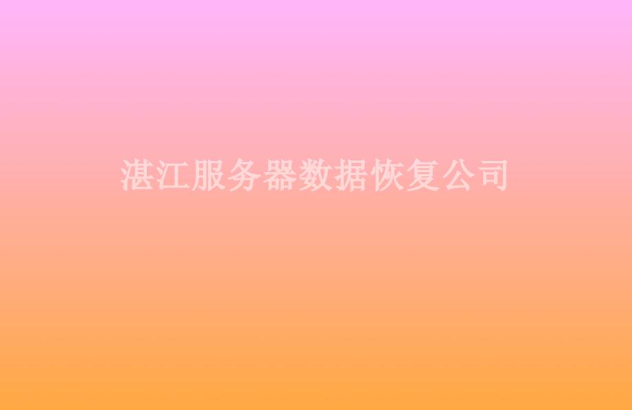 湛江服务器数据恢复公司2