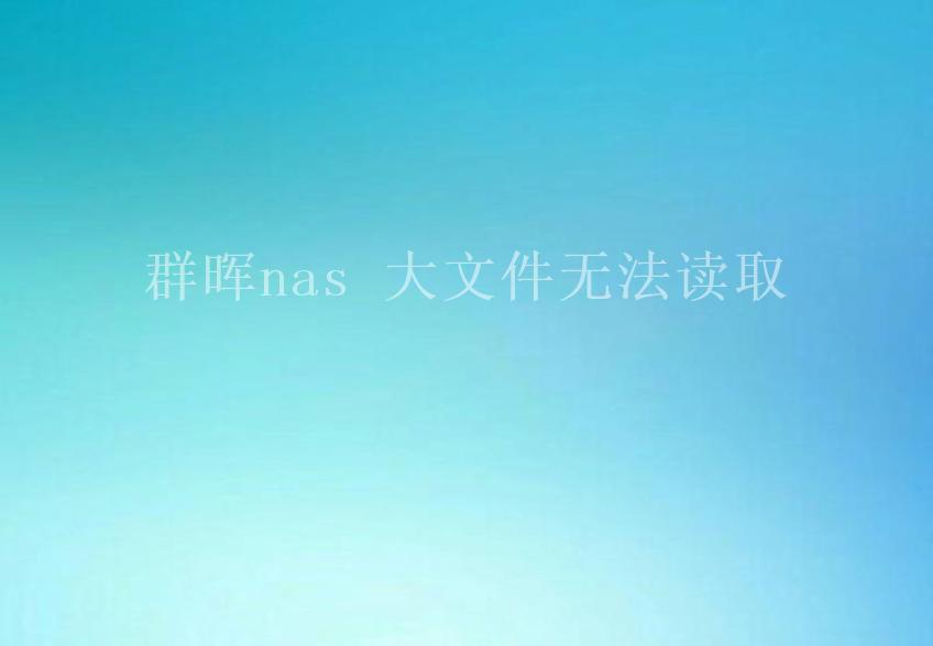 群晖nas 大文件无法读取2