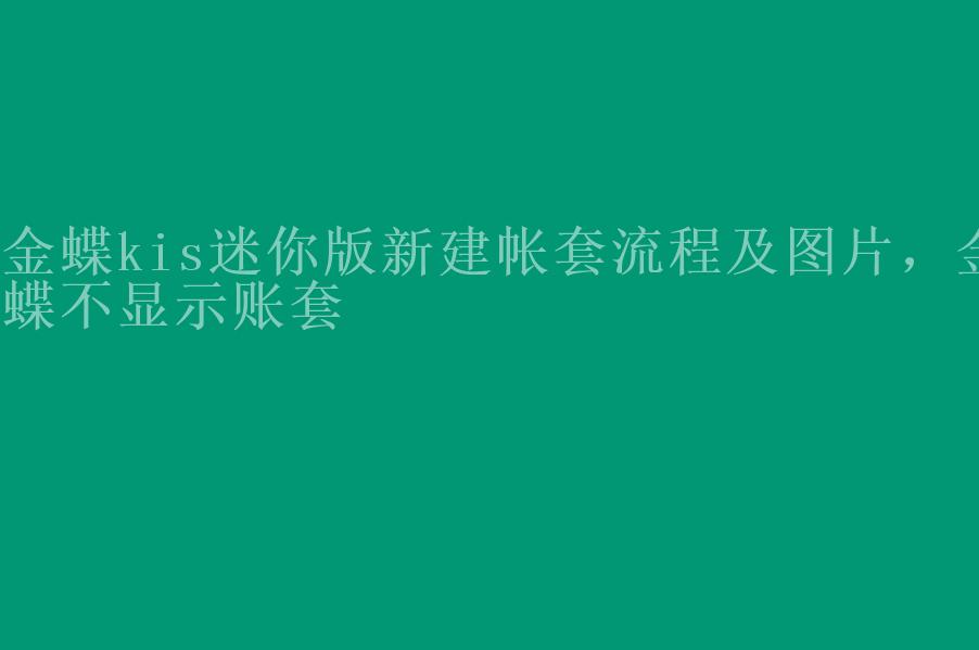 金蝶kis迷你版新建帐套流程及图片，金蝶不显示账套2