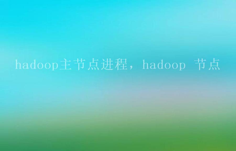 hadoop主节点进程，hadoop 节点1