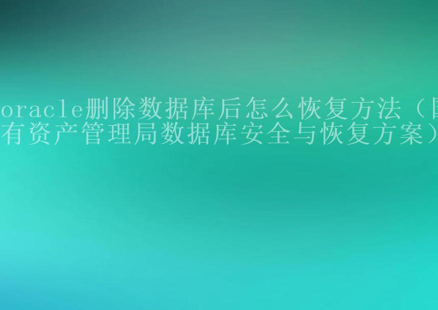 oracle删除数据库后怎么恢复方法（国有资产管理局数据库安全与恢复方案）1