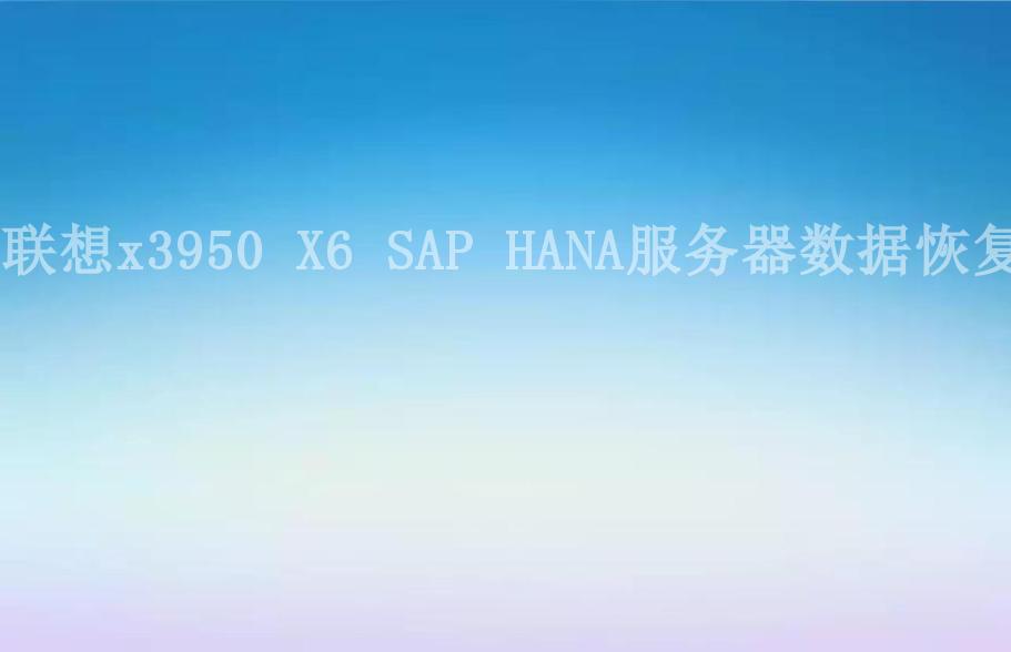 联想x3950 X6 SAP HANA服务器数据恢复2