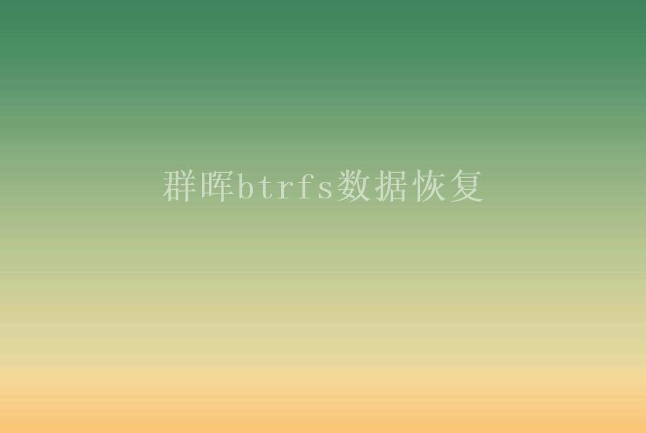 群晖btrfs数据恢复1