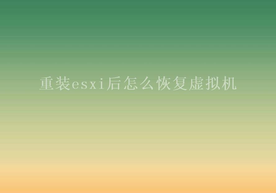 重装esxi后怎么恢复虚拟机2